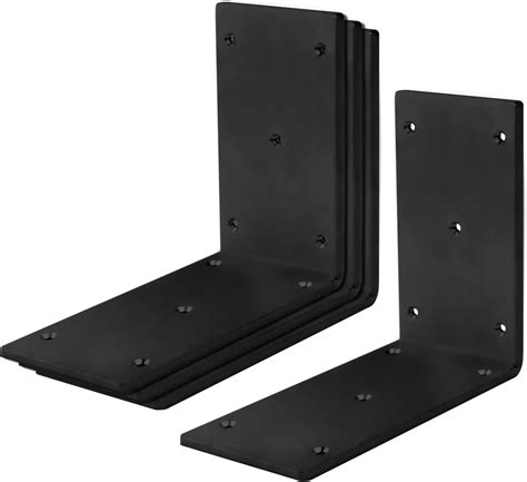 4-6 inch metal brackets supports etc|4 Pcs 6 inch Black Heavy Duty Steel Corner Braces, .